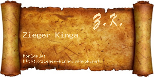 Zieger Kinga névjegykártya
